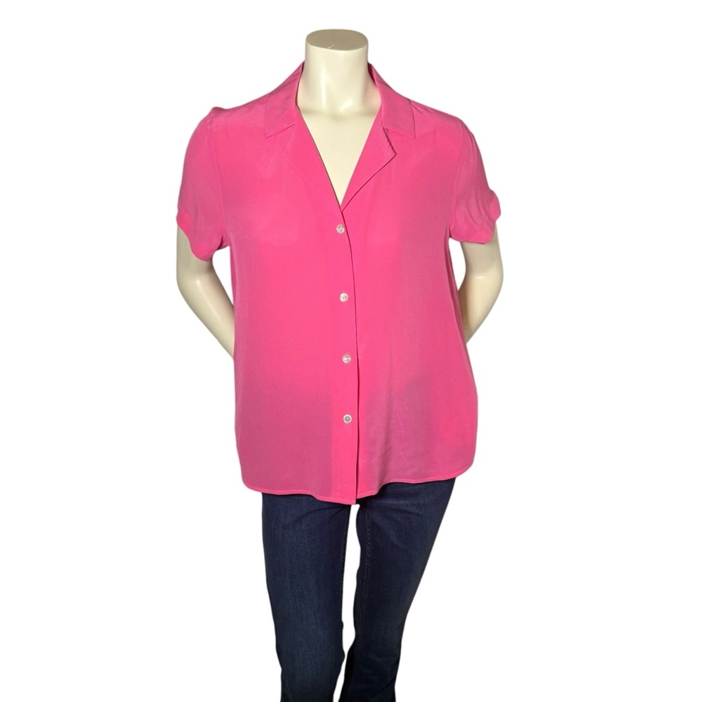 Tommy Bahama Talullah Pink Silk Button Down Collared Camp Shirt Womens Size S - Picture 6 of 11